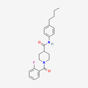 molecular formula C23H27FN2O2 B4654508 N-(4-butylphenyl)-1-(2-fluorobenzoyl)piperidine-4-carboxamide 