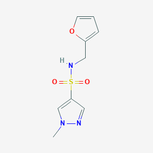 molecular formula C9H11N3O3S B4654525 N~4~-(2-FURYLMETHYL)-1-METHYL-1H-PYRAZOLE-4-SULFONAMIDE 
