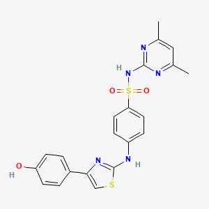 molecular formula C21H19N5O3S2 B4654627 N-(4,6-dimethylpyrimidin-2-yl)-4-[[4-(4-hydroxyphenyl)-1,3-thiazol-2-yl]amino]benzenesulfonamide 