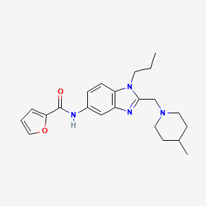 molecular formula C22H28N4O2 B4654691 N-{2-[(4-Methylpiperidin-1-YL)methyl]-1-propyl-1H-1,3-benzodiazol-5-YL}furan-2-carboxamide 