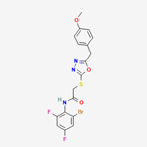 molecular formula C18H14BrF2N3O3S B4654715 N-(2-bromo-4,6-difluorophenyl)-2-{[5-(4-methoxybenzyl)-1,3,4-oxadiazol-2-yl]sulfanyl}acetamide 