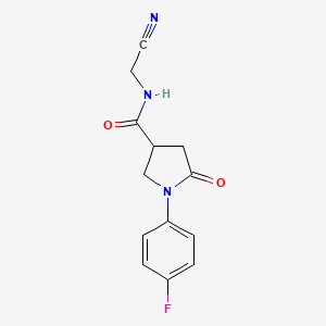 molecular formula C13H12FN3O2 B4654788 N-(cyanomethyl)-1-(4-fluorophenyl)-5-oxopyrrolidine-3-carboxamide 
