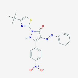 molecular formula C22H20N6O3S B465491 1-(4-tert-butyl-1,3-thiazol-2-yl)-3-{4-nitrophenyl}-1H-pyrazole-4,5-dione 4-(phenylhydrazone) 