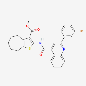 molecular formula C27H23BrN2O3S B4654930 methyl 2-({[2-(3-bromophenyl)quinolin-4-yl]carbonyl}amino)-5,6,7,8-tetrahydro-4H-cyclohepta[b]thiophene-3-carboxylate CAS No. 5693-37-8