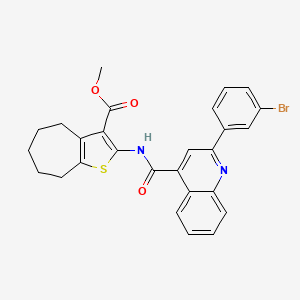 B4654930 methyl 2-({[2-(3-bromophenyl)-4-quinolinyl]carbonyl}amino)-5,6,7,8-tetrahydro-4H-cyclohepta[b]thiophene-3-carboxylate CAS No. 5693-37-8