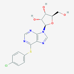 molecular formula C16H15ClN4O4S B046552 (2R,3R,4S,5R)-2-[6-(4-Chlorophenyl)sulfanylpurin-9-yl]-5-(hydroxymethyl)oxolane-3,4-diol CAS No. 132089-81-7