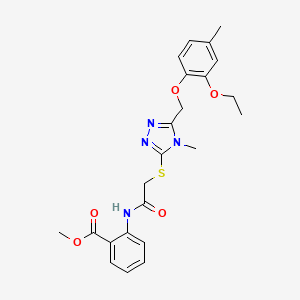 molecular formula C23H26N4O5S B4655231 methyl 2-{[({5-[(2-ethoxy-4-methylphenoxy)methyl]-4-methyl-4H-1,2,4-triazol-3-yl}sulfanyl)acetyl]amino}benzoate 