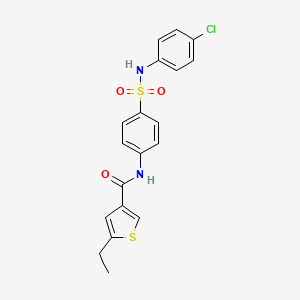 molecular formula C19H17ClN2O3S2 B4655329 N-{4-[(4-CHLOROANILINO)SULFONYL]PHENYL}-5-ETHYL-3-THIOPHENECARBOXAMIDE 