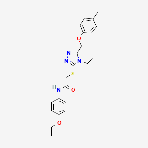 molecular formula C22H26N4O3S B4655383 N-(4-ethoxyphenyl)-2-({4-ethyl-5-[(4-methylphenoxy)methyl]-4H-1,2,4-triazol-3-yl}sulfanyl)acetamide 