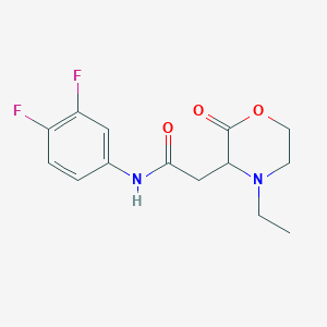 molecular formula C14H16F2N2O3 B4655406 N-(3,4-difluorophenyl)-2-(4-ethyl-2-oxomorpholin-3-yl)acetamide 