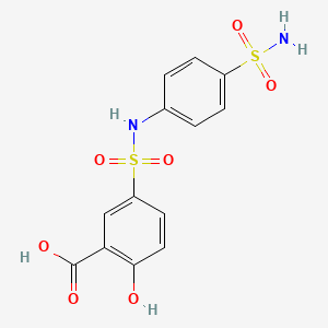 molecular formula C13H12N2O7S2 B4655447 2-hydroxy-5-[(4-sulfamoylphenyl)sulfamoyl]benzoic Acid 