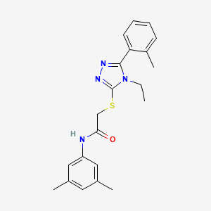 molecular formula C21H24N4OS B4655461 N-(3,5-dimethylphenyl)-2-{[4-ethyl-5-(2-methylphenyl)-4H-1,2,4-triazol-3-yl]sulfanyl}acetamide 