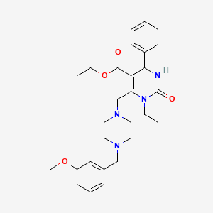molecular formula C28H36N4O4 B4655565 ETHYL 1-ETHYL-6-{[4-(3-METHOXYBENZYL)PIPERAZINO]METHYL}-2-OXO-4-PHENYL-1,2,3,4-TETRAHYDRO-5-PYRIMIDINECARBOXYLATE 