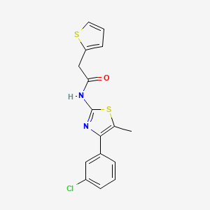 molecular formula C16H13ClN2OS2 B4655659 N-[4-(3-CHLOROPHENYL)-5-METHYL-13-THIAZOL-2-YL]-2-(THIOPHEN-2-YL)ACETAMIDE 
