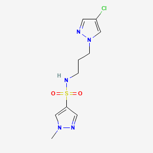 molecular formula C10H14ClN5O2S B4655679 N~4~-[3-(4-CHLORO-1H-PYRAZOL-1-YL)PROPYL]-1-METHYL-1H-PYRAZOLE-4-SULFONAMIDE 