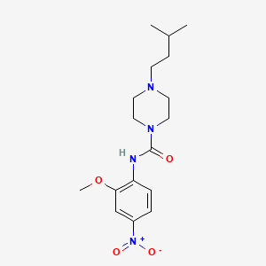 molecular formula C17H26N4O4 B4655735 N-(2-methoxy-4-nitrophenyl)-4-(3-methylbutyl)piperazine-1-carboxamide 