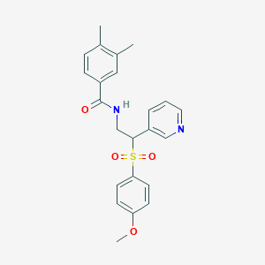 molecular formula C23H24N2O4S B4655912 N-[2-(4-methoxyphenyl)sulfonyl-2-pyridin-3-ylethyl]-3,4-dimethylbenzamide 