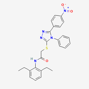 molecular formula C26H25N5O3S B4656000 N-(2,6-diethylphenyl)-2-{[5-(4-nitrophenyl)-4-phenyl-4H-1,2,4-triazol-3-yl]sulfanyl}acetamide 