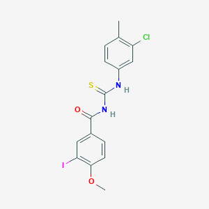 molecular formula C16H14ClIN2O2S B4656113 N-[(3-chloro-4-methylphenyl)carbamothioyl]-3-iodo-4-methoxybenzamide 