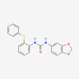 molecular formula C20H16N2O3S B4656200 N-(1,3-BENZODIOXOL-5-YL)-N'-[2-(PHENYLSULFANYL)PHENYL]UREA 