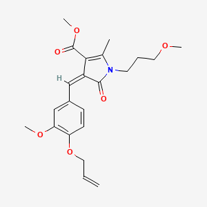 molecular formula C22H27NO6 B4656236 METHYL (4Z)-4-{[3-METHOXY-4-(PROP-2-EN-1-YLOXY)PHENYL]METHYLIDENE}-1-(3-METHOXYPROPYL)-2-METHYL-5-OXO-4,5-DIHYDRO-1H-PYRROLE-3-CARBOXYLATE 