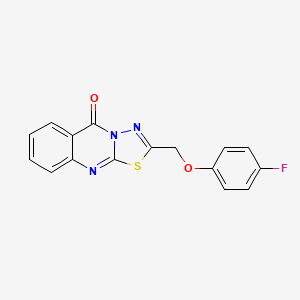 molecular formula C16H10FN3O2S B4656278 2-[(4-fluorophenoxy)methyl]-5H-[1,3,4]thiadiazolo[2,3-b]quinazolin-5-one 