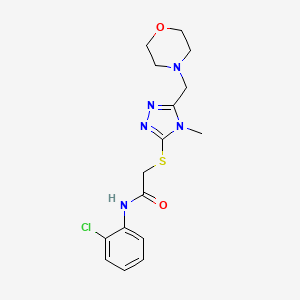 molecular formula C16H20ClN5O2S B4656350 N-(2-chlorophenyl)-2-{[4-methyl-5-(morpholin-4-ylmethyl)-4H-1,2,4-triazol-3-yl]sulfanyl}acetamide 