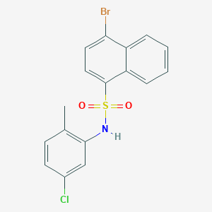 molecular formula C17H13BrClNO2S B4656378 4-bromo-N-(5-chloro-2-methylphenyl)naphthalene-1-sulfonamide 