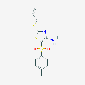 molecular formula C13H14N2O2S3 B046564 2-Allylthio-4-amino-5-tosylthiazole CAS No. 117420-83-4