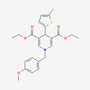 molecular formula C24H27NO5S B4656433 3,5-DIETHYL 1-[(4-METHOXYPHENYL)METHYL]-4-(5-METHYLTHIOPHEN-2-YL)-1,4-DIHYDROPYRIDINE-3,5-DICARBOXYLATE 