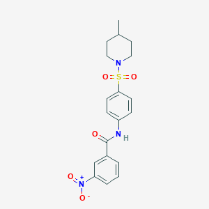 molecular formula C19H21N3O5S B465655 N-[4-(4-methylpiperidin-1-yl)sulfonylphenyl]-3-nitrobenzamide CAS No. 349620-92-4