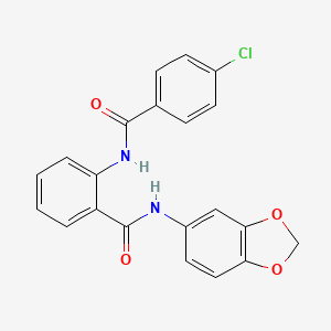 molecular formula C21H15ClN2O4 B4656685 N-(1,3-benzodioxol-5-yl)-2-[(4-chlorobenzoyl)amino]benzamide 