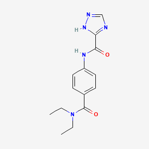 molecular formula C14H17N5O2 B4656842 N-[4-(diethylcarbamoyl)phenyl]-1H-1,2,4-triazole-5-carboxamide 