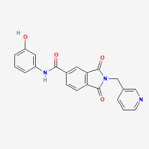 molecular formula C21H15N3O4 B4656905 N-(3-hydroxyphenyl)-1,3-dioxo-2-(pyridin-3-ylmethyl)isoindole-5-carboxamide 