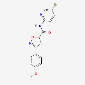 molecular formula C16H14BrN3O3 B4657077 N-(5-bromo-2-pyridinyl)-3-(4-methoxyphenyl)-4,5-dihydro-5-isoxazolecarboxamide 