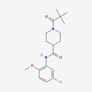 molecular formula C18H25ClN2O3 B4657157 N-(5-chloro-2-methoxyphenyl)-1-(2,2-dimethylpropanoyl)piperidine-4-carboxamide 