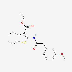 molecular formula C20H23NO4S B4657186 ethyl 2-{[(3-methoxyphenyl)acetyl]amino}-4,5,6,7-tetrahydro-1-benzothiophene-3-carboxylate 