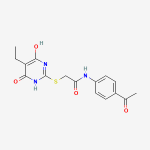 molecular formula C16H17N3O4S B4657277 N~1~-(4-ACETYLPHENYL)-2-[(5-ETHYL-4-HYDROXY-6-OXO-1,6-DIHYDRO-2-PYRIMIDINYL)SULFANYL]ACETAMIDE 