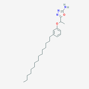 molecular formula C25H41N3O2 B046573 5-(1-(3-Pentadecylphenoxy)ethyl)-1,3,4-oxadiazol-2-amine CAS No. 111254-05-8