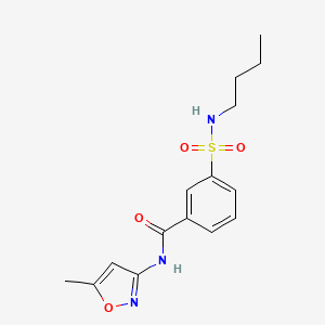 molecular formula C15H19N3O4S B4657322 3-(butylsulfamoyl)-N-(5-methyl-1,2-oxazol-3-yl)benzamide 