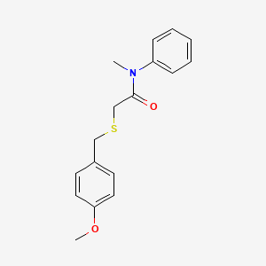 molecular formula C17H19NO2S B4657388 2-[(4-methoxybenzyl)sulfanyl]-N-methyl-N-phenylacetamide 
