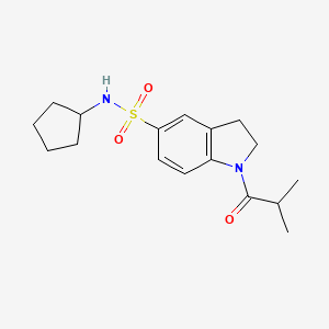 molecular formula C17H24N2O3S B4657504 N-cyclopentyl-1-(2-methylpropanoyl)-2,3-dihydro-1H-indole-5-sulfonamide 