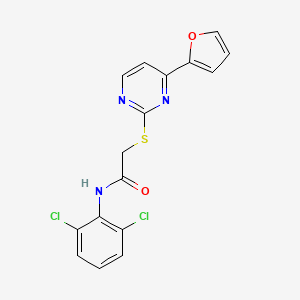 molecular formula C16H11Cl2N3O2S B4657616 N~1~-(2,6-DICHLOROPHENYL)-2-{[4-(2-FURYL)-2-PYRIMIDINYL]SULFANYL}ACETAMIDE 