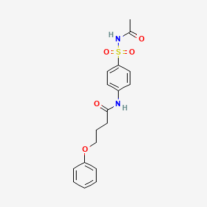 molecular formula C18H20N2O5S B4657965 N-{4-[(acetylamino)sulfonyl]phenyl}-4-phenoxybutanamide 