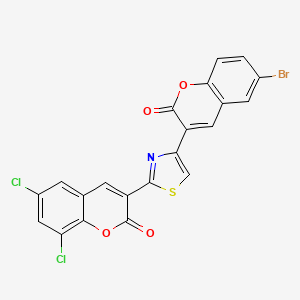 molecular formula C21H8BrCl2NO4S B4658043 3-[4-(6-Bromo-2-oxochromen-3-yl)-1,3-thiazol-2-yl]-6,8-dichlorochromen-2-one CAS No. 5305-69-1