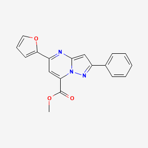 molecular formula C18H13N3O3 B4658045 methyl 5-(2-furyl)-2-phenylpyrazolo[1,5-a]pyrimidine-7-carboxylate 