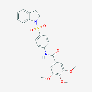 molecular formula C24H24N2O6S B465896 N-[4-(2,3-dihydro-1H-indol-1-ylsulfonyl)phenyl]-3,4,5-trimethoxybenzamide CAS No. 356529-31-2