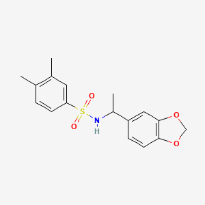 molecular formula C17H19NO4S B4658987 N-[1-(1,3-benzodioxol-5-yl)ethyl]-3,4-dimethylbenzenesulfonamide 