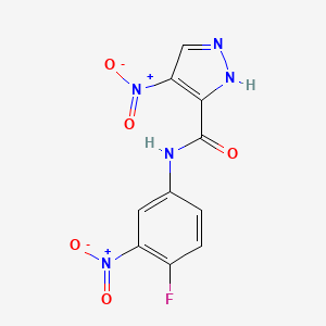 molecular formula C10H6FN5O5 B4659053 N~3~-(4-FLUORO-3-NITROPHENYL)-4-NITRO-1H-PYRAZOLE-3-CARBOXAMIDE 