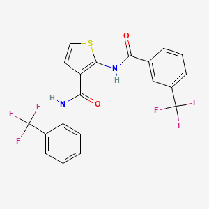 molecular formula C20H12F6N2O2S B4659147 2-{[3-(trifluoromethyl)benzoyl]amino}-N-[2-(trifluoromethyl)phenyl]-3-thiophenecarboxamide 